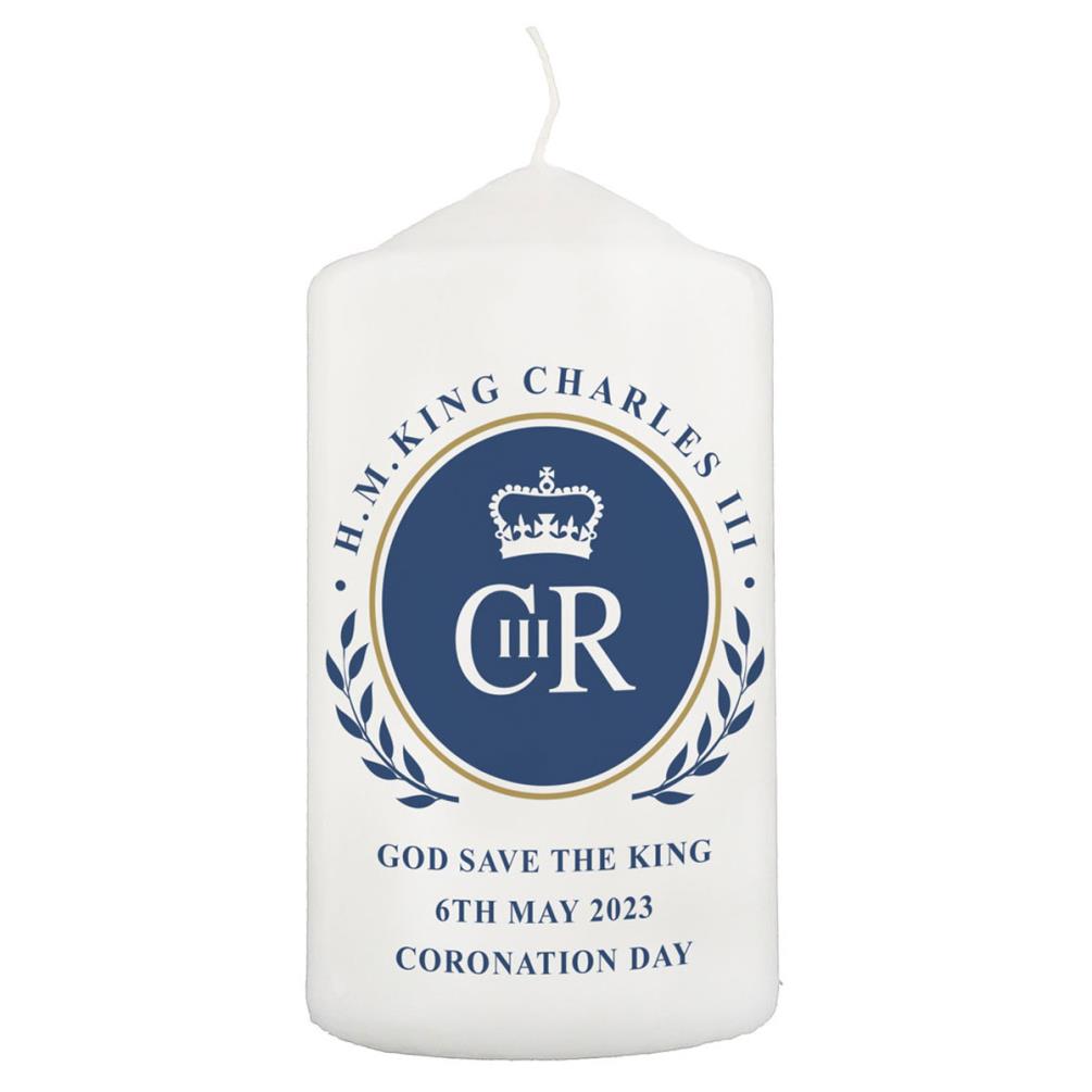 Personalised King Charles III Coronation Commemorative Pillar Candle £11.69
